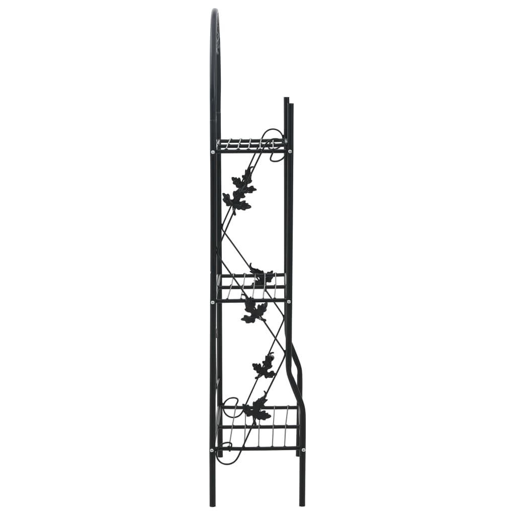 Stalak za biljke s 3 razine crni 52 x 28 x 128 cm željezni