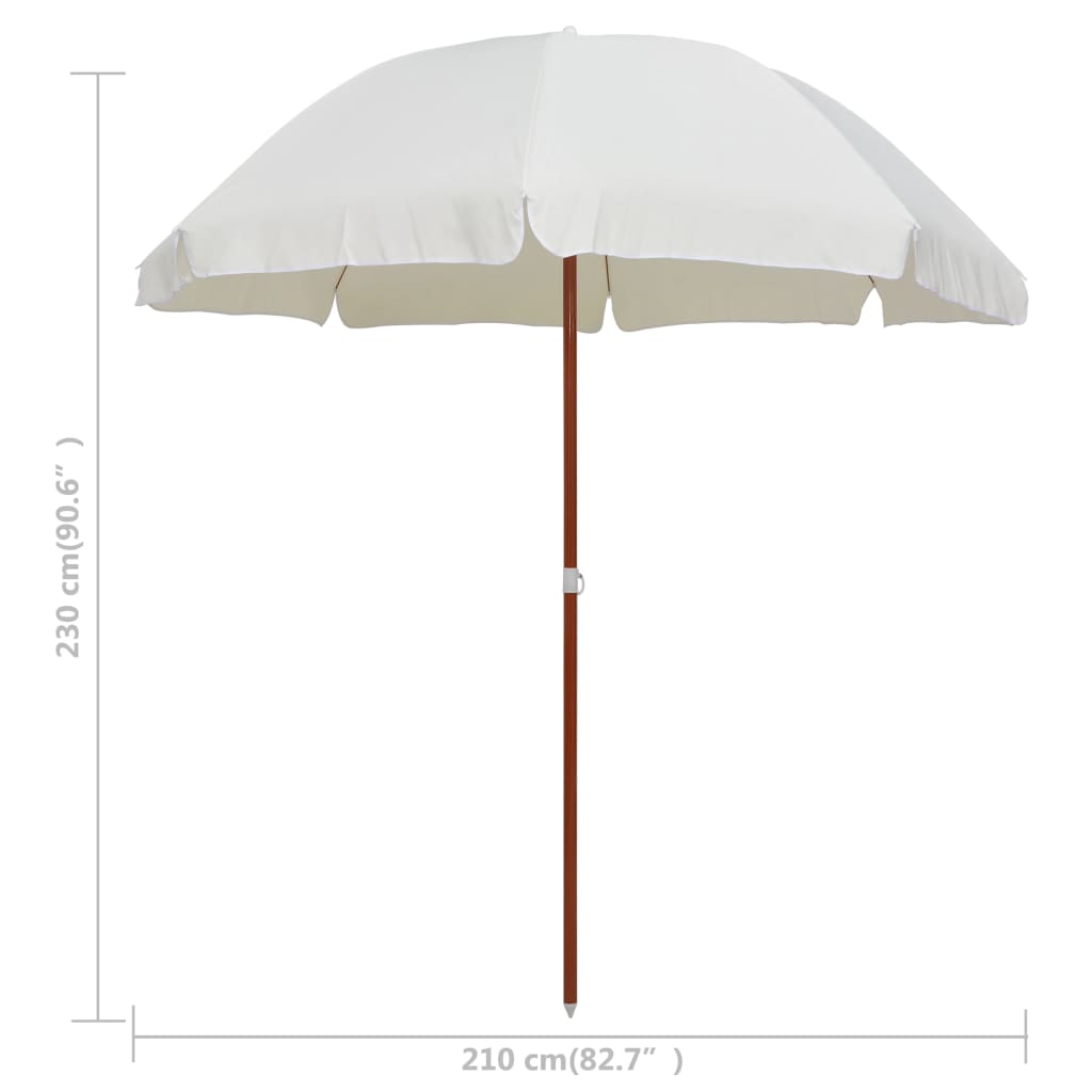 Vrtni suncobran s čeličnim stupom 240 cm boja pijeska