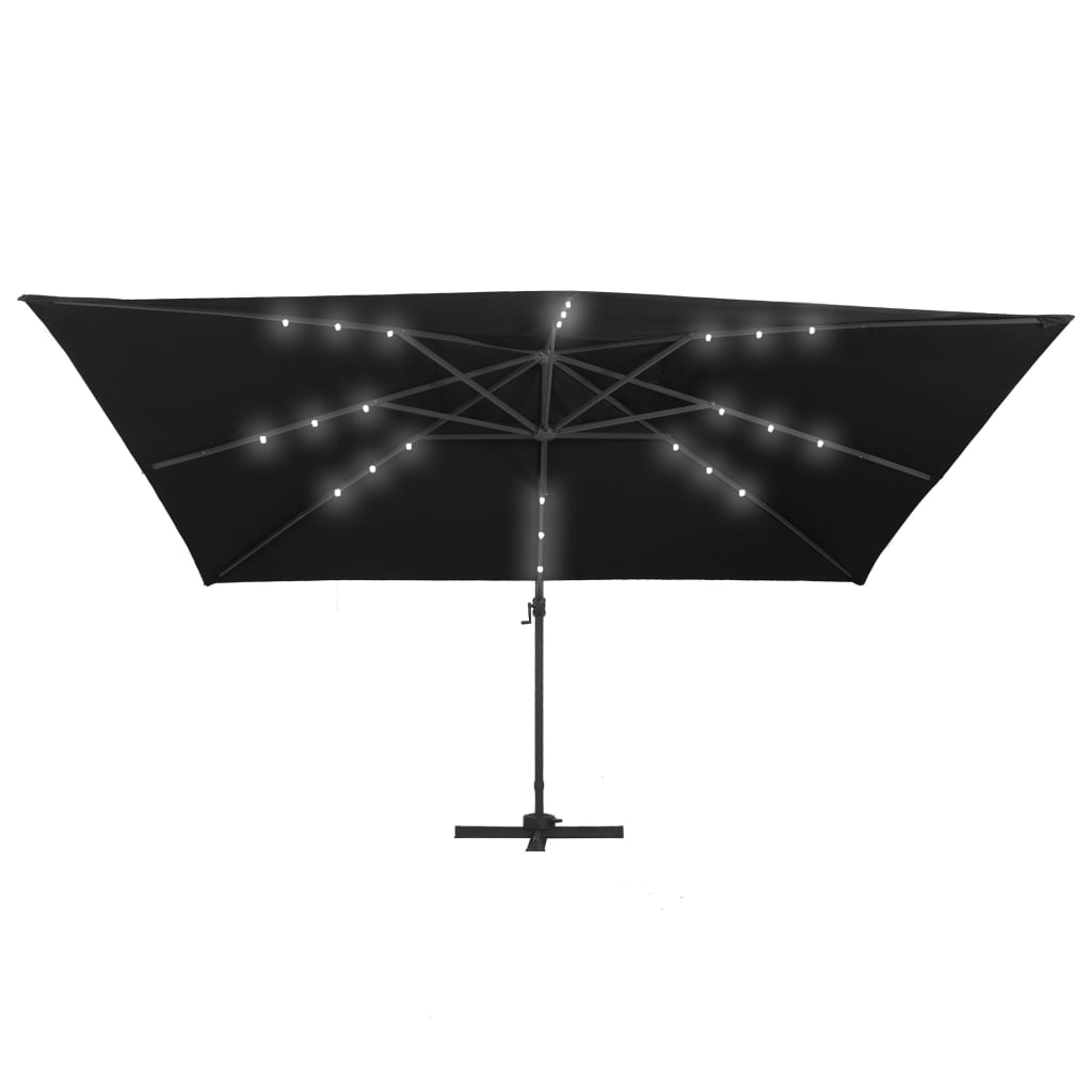 Konzolni vrtni suncobran LED sa stupom 400 x 300 cm