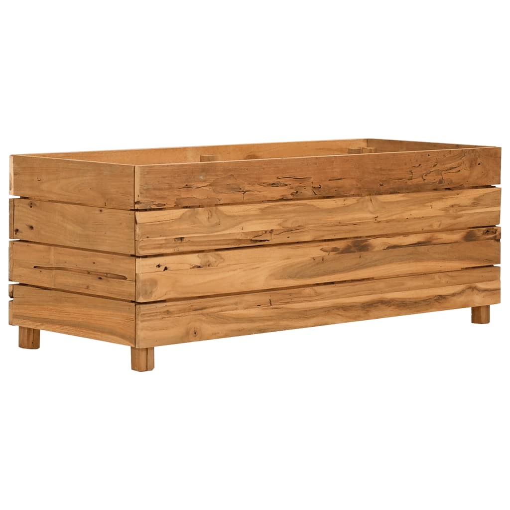 Povišena gredica 100 x 40 x 38 cm reciklirana tikovina i čelik