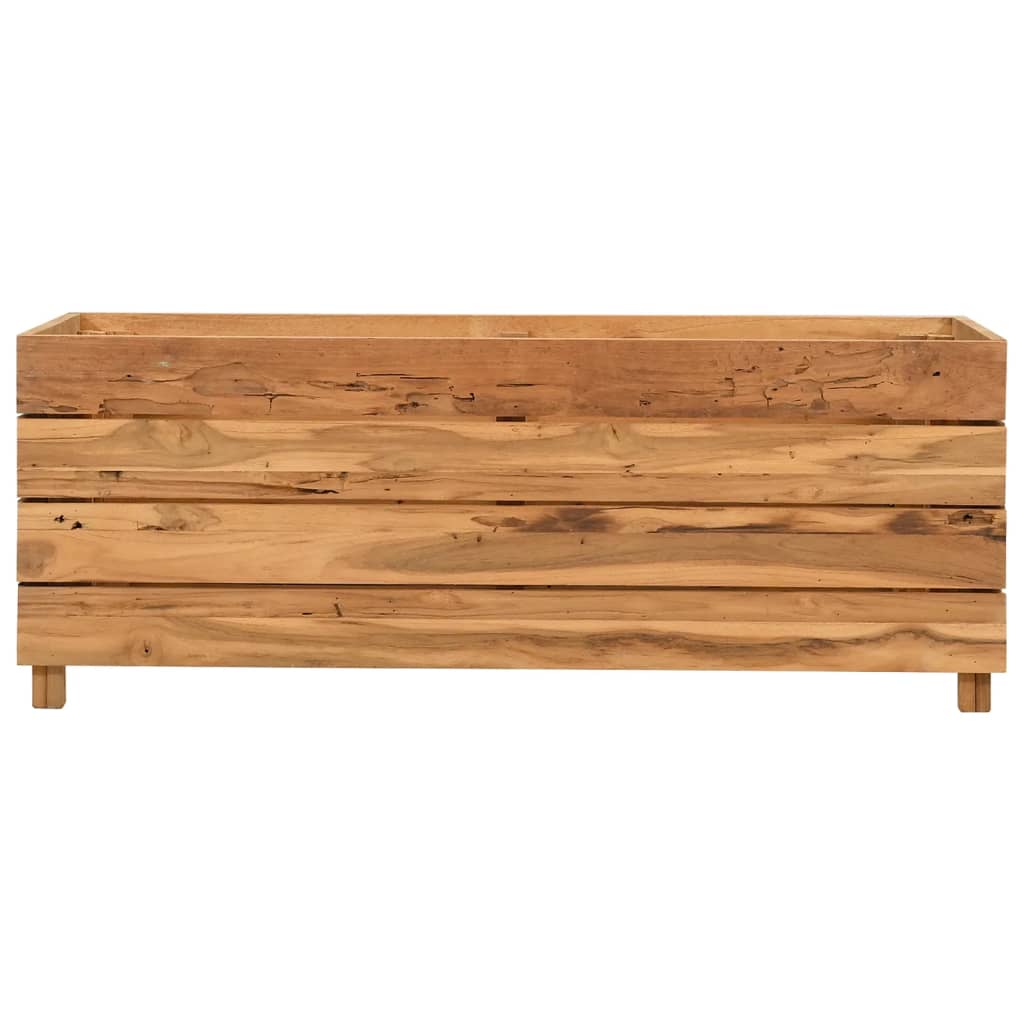 Povišena gredica 100 x 40 x 38 cm reciklirana tikovina i čelik