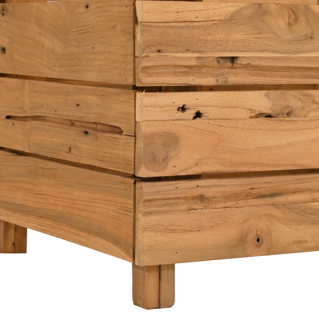Povišena gredica 100 x 40 x 38 cm reciklirana tikovina i čelik