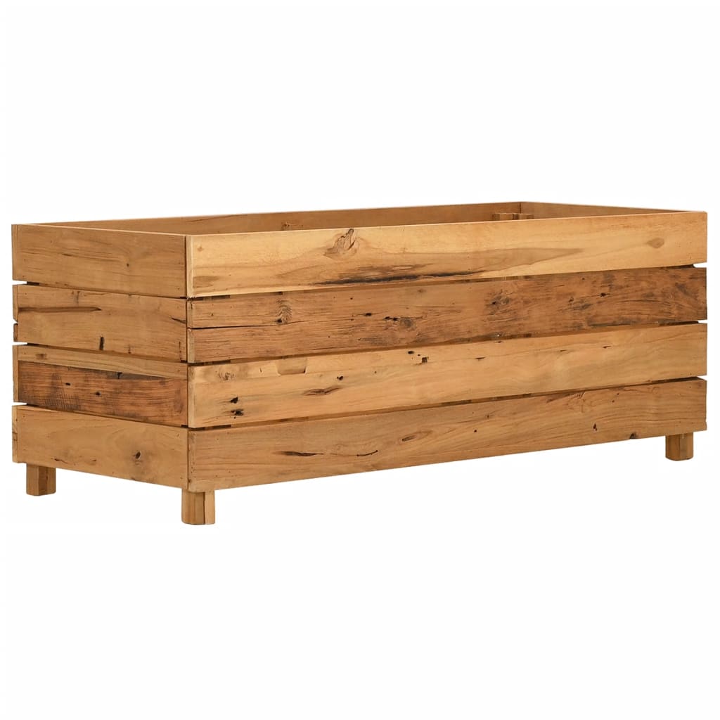 Povišena gredica 100 x 40 x 38 cm reciklirana tikovina i čelik