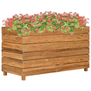 Povišena gredica 100 x 40 x 55 cm reciklirana tikovina i čelik