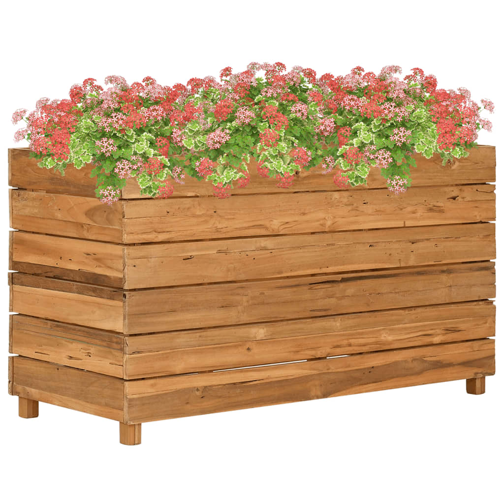 Povišena gredica 100 x 40 x 55 cm reciklirana tikovina i čelik