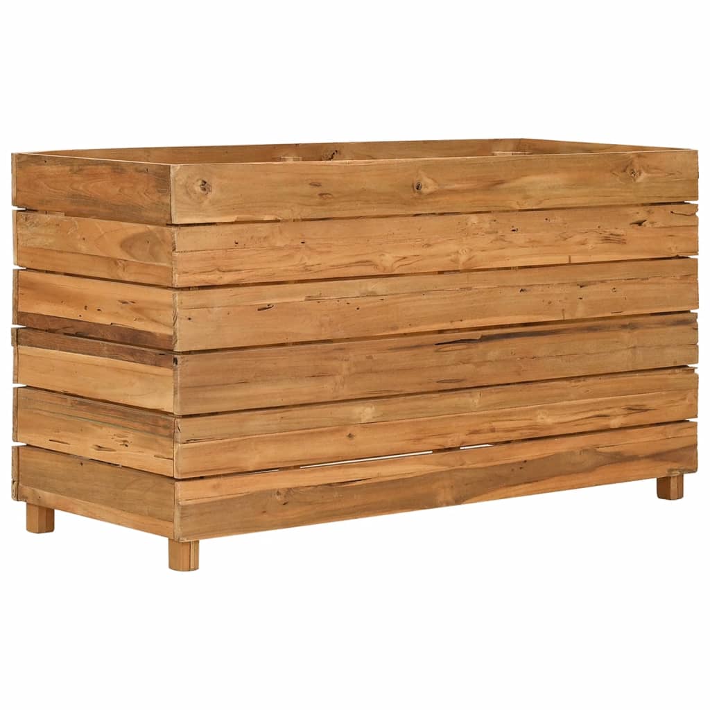Povišena gredica 100 x 40 x 55 cm reciklirana tikovina i čelik
