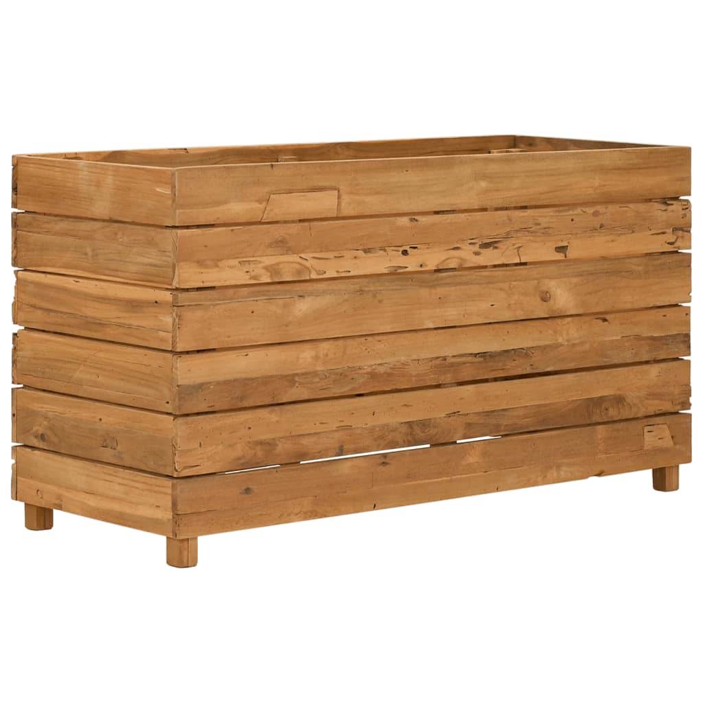 Povišena gredica 100 x 40 x 55 cm reciklirana tikovina i čelik