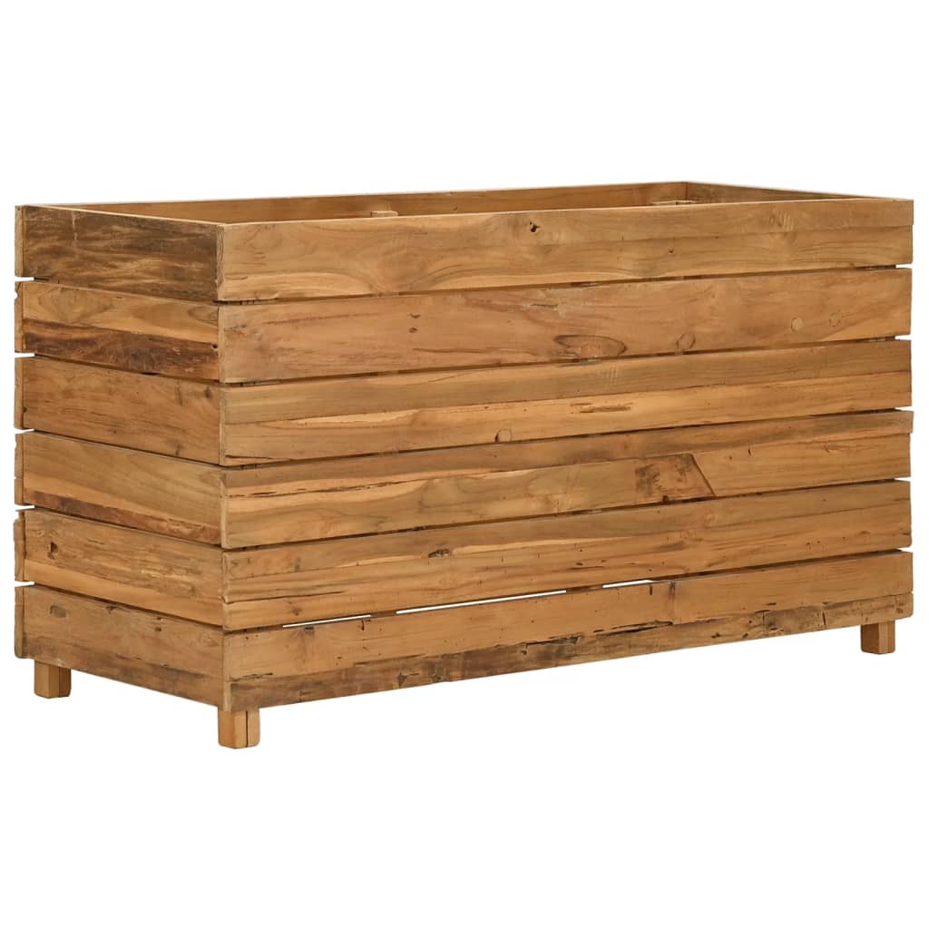 Povišena gredica 100 x 40 x 55 cm reciklirana tikovina i čelik