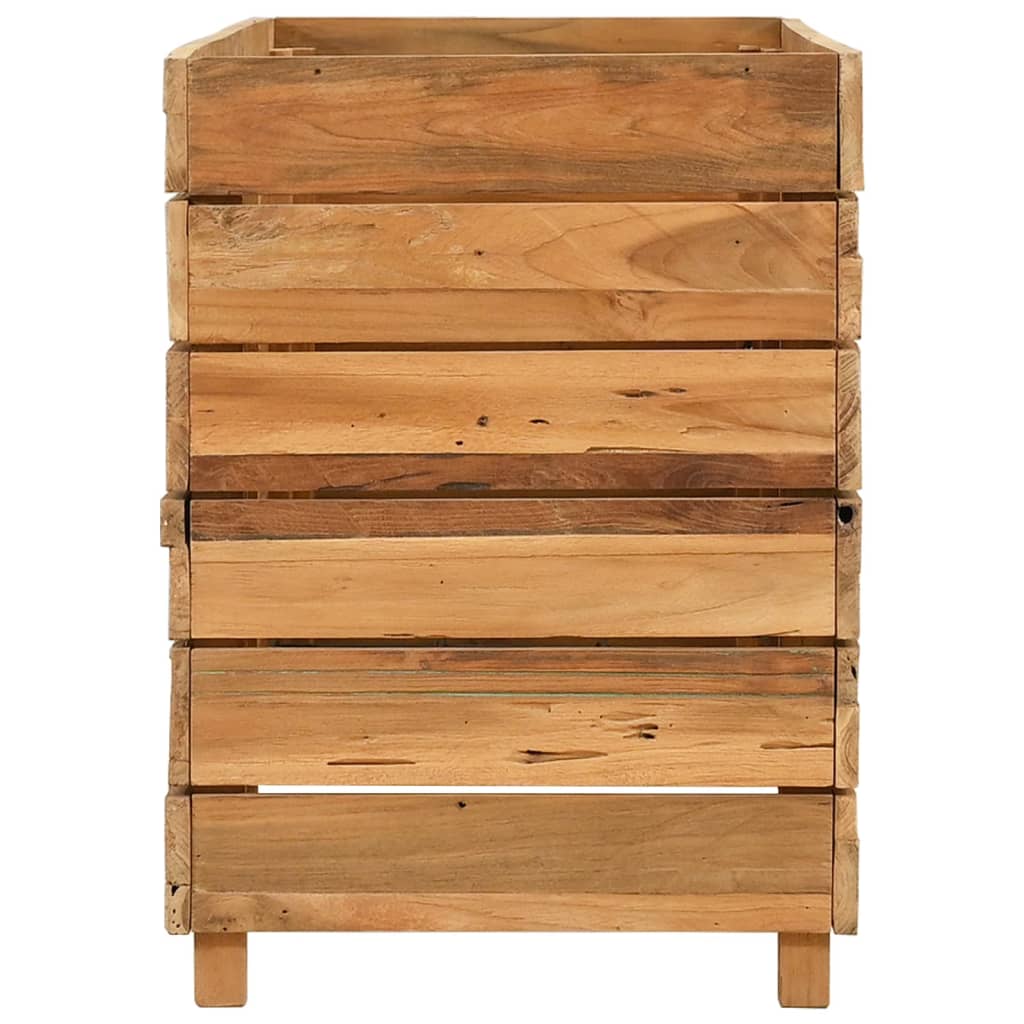 Povišena gredica 100 x 40 x 55 cm reciklirana tikovina i čelik
