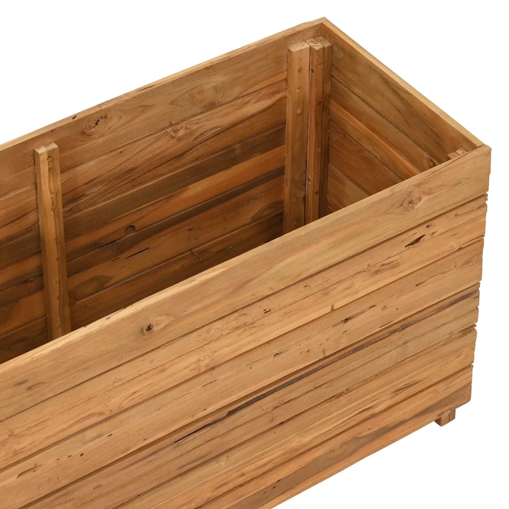 Povišena gredica 100 x 40 x 55 cm reciklirana tikovina i čelik