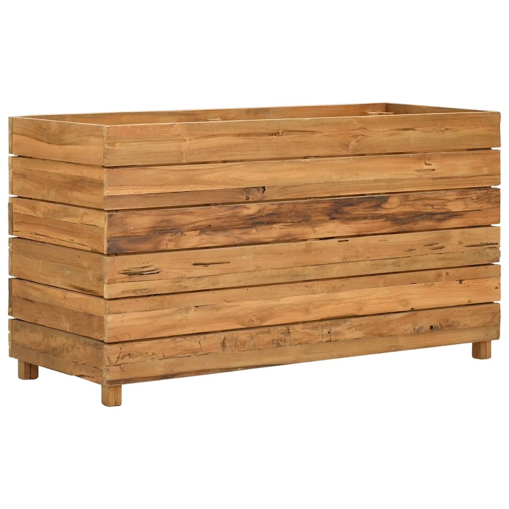 Povišena gredica 100 x 40 x 55 cm reciklirana tikovina i čelik