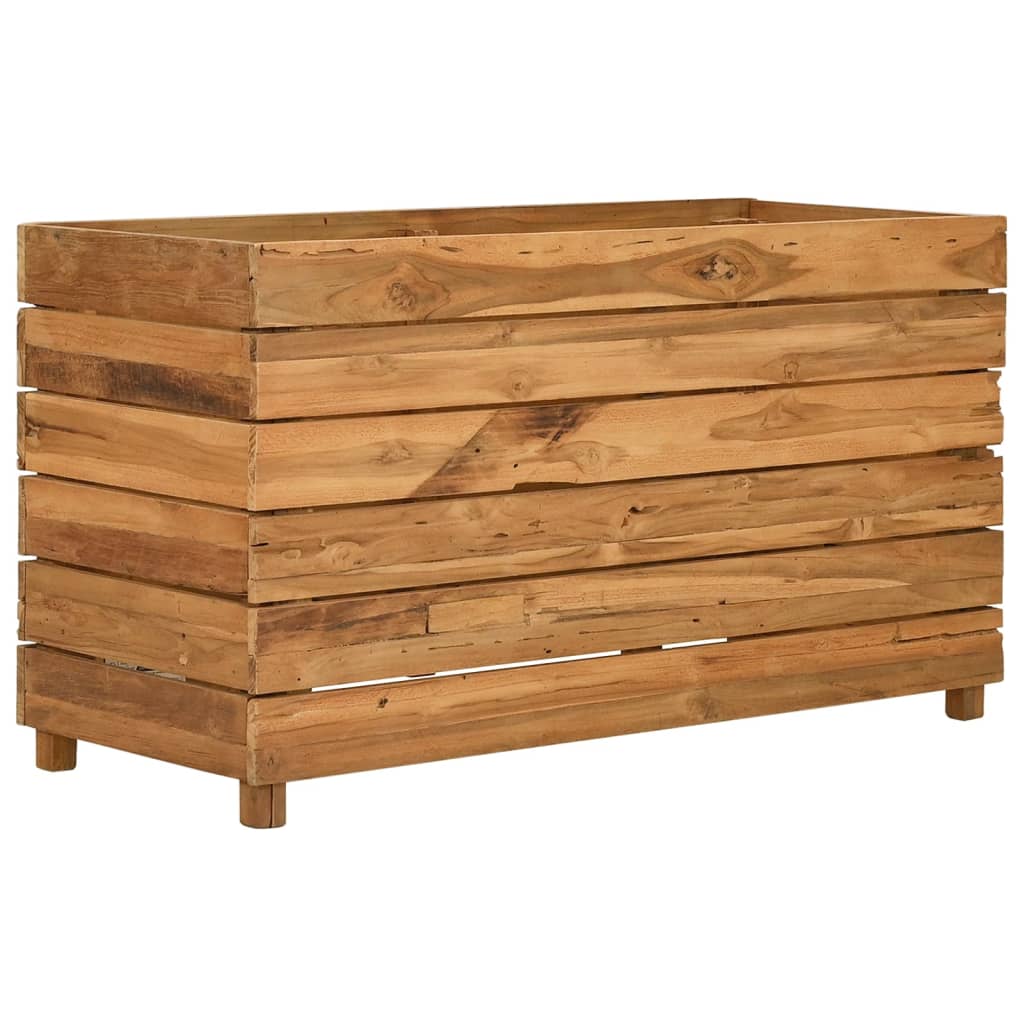 Povišena gredica 100 x 40 x 55 cm reciklirana tikovina i čelik