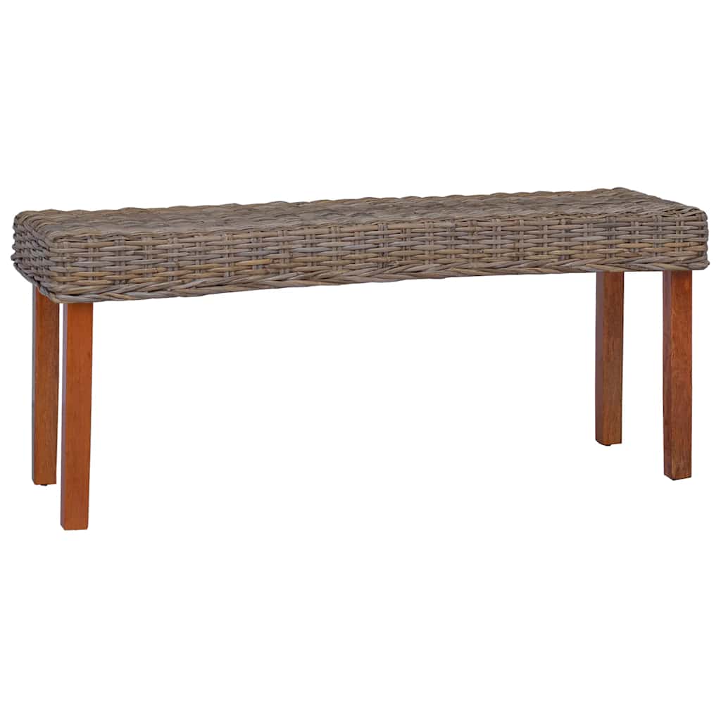 Klupa 110 cm od prirodnog ratana kubu i masivnog drva mahagonija
