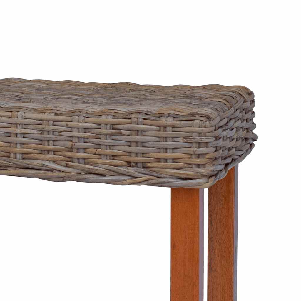 Klupa 110 cm od prirodnog ratana kubu i masivnog drva mahagonija