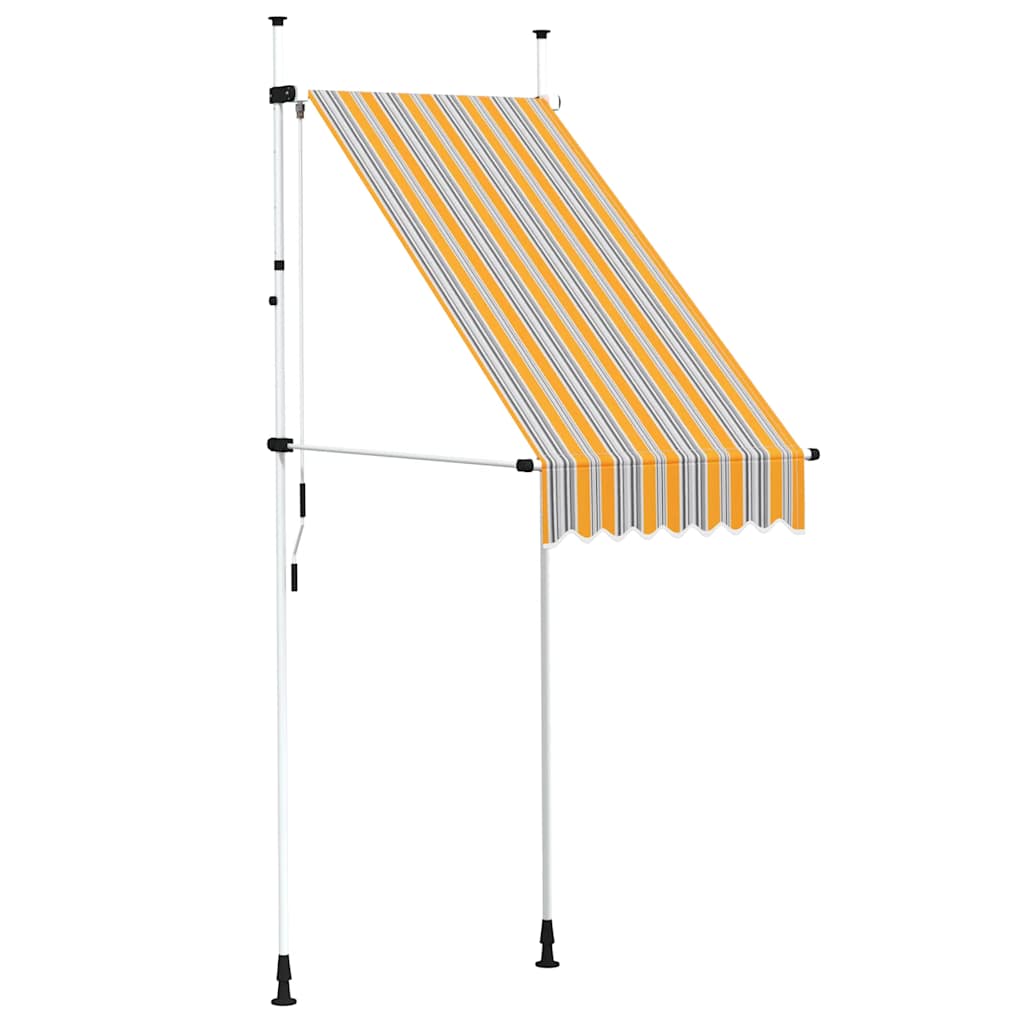Tenda na ručno uvlačenje 100 cm žuto-plava prugasta