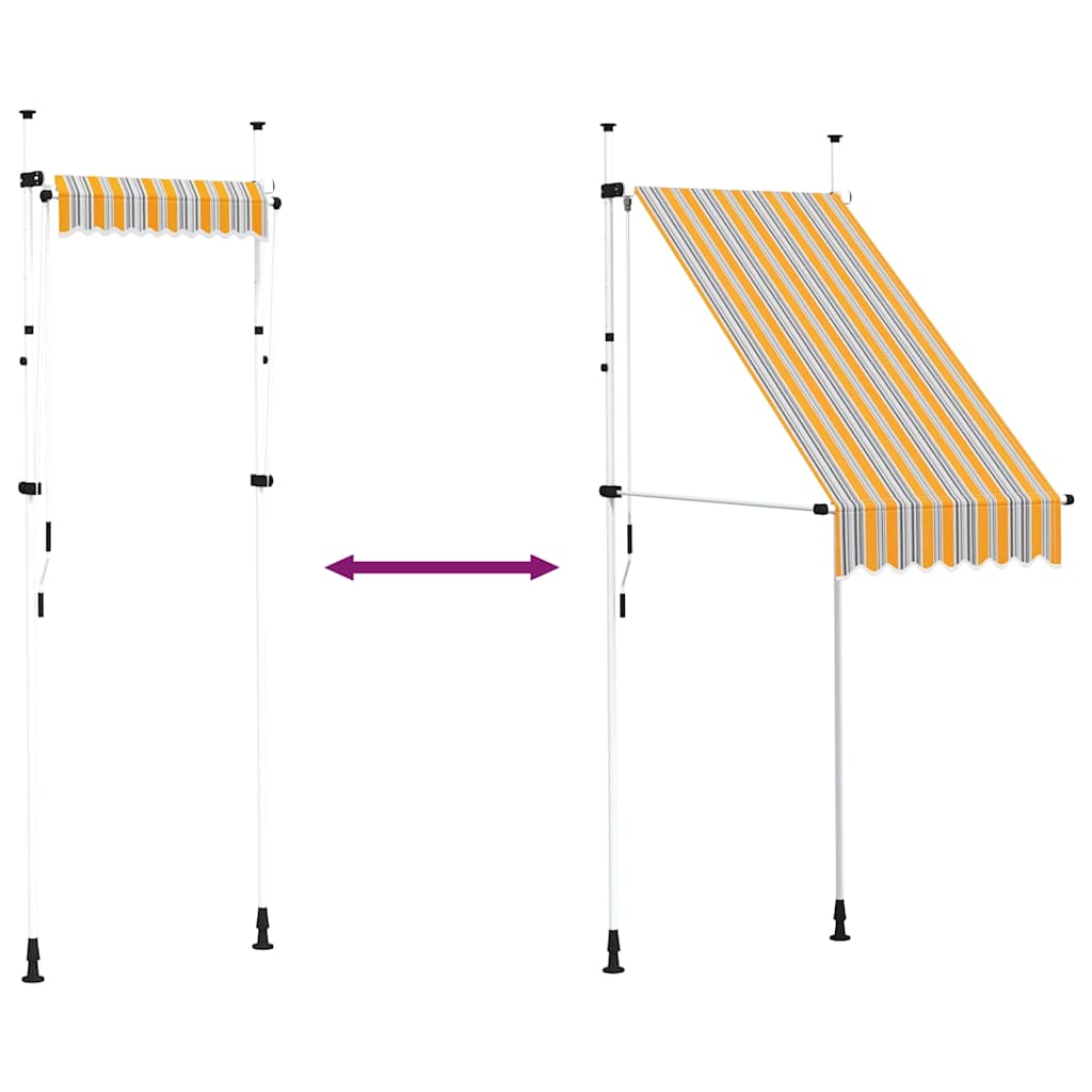 Tenda na ručno uvlačenje 100 cm žuto-plava prugasta
