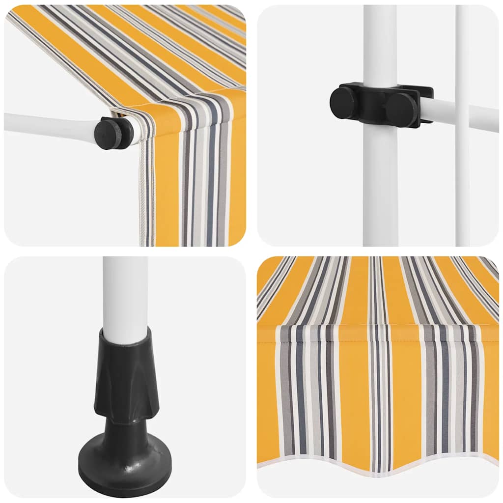 Tenda na ručno uvlačenje 100 cm žuto-plava prugasta