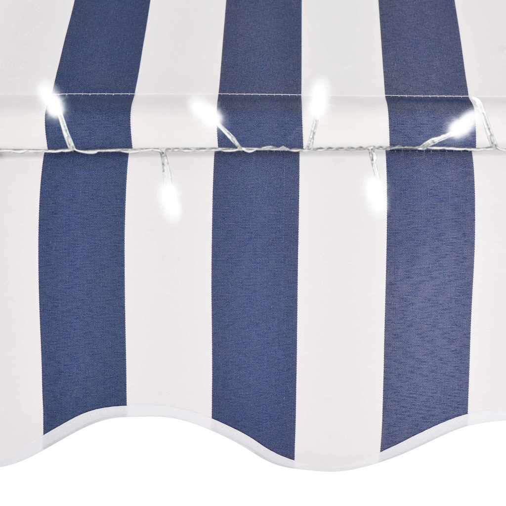 Tenda na ručno uvlačenje s LED svjetlima 100 cm plavo-bijela
