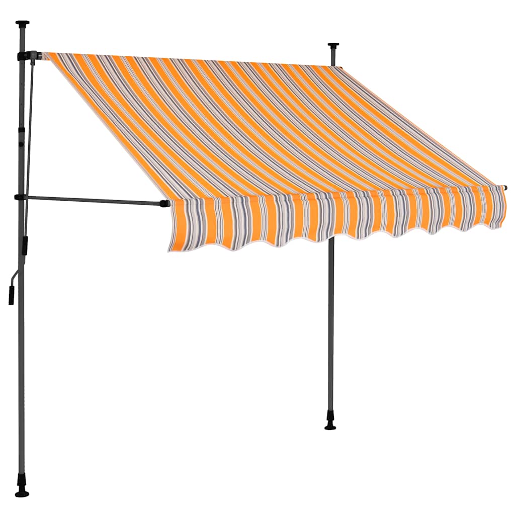 Tenda na ručno uvlačenje s LED svjetlima 150 cm žuto-plava
