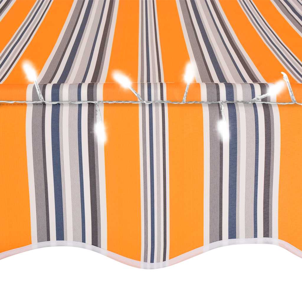 Tenda na ručno uvlačenje s LED svjetlima 150 cm žuto-plava