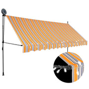 Tenda na ručno uvlačenje s LED svjetlima 350 cm žuto-plava