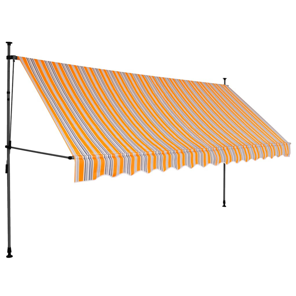 Tenda na ručno uvlačenje s LED svjetlima 350 cm žuto-plava