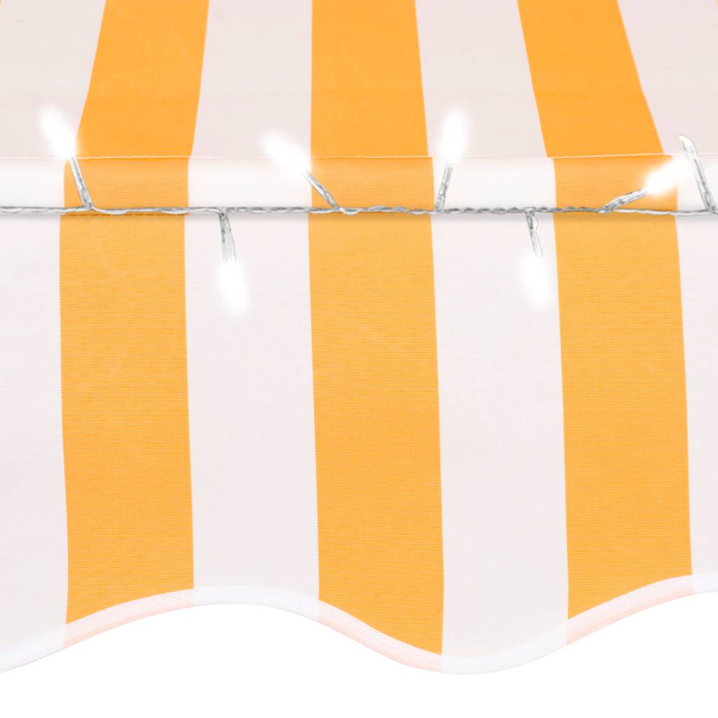 Tenda na ručno uvlačenje LED 150 cm bijelo-narančasta