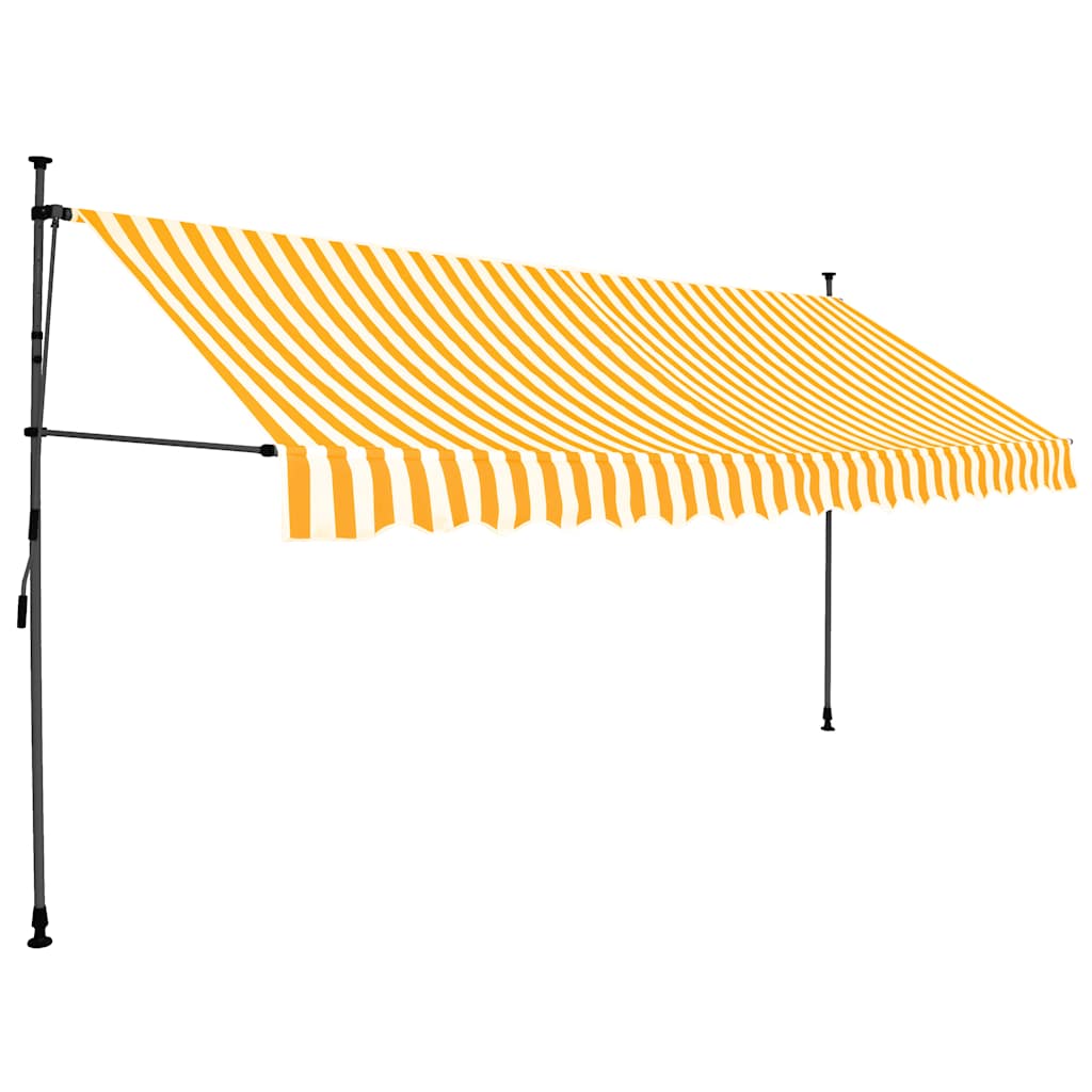 Tenda na ručno uvlačenje LED 350 cm bijelo-narančasta