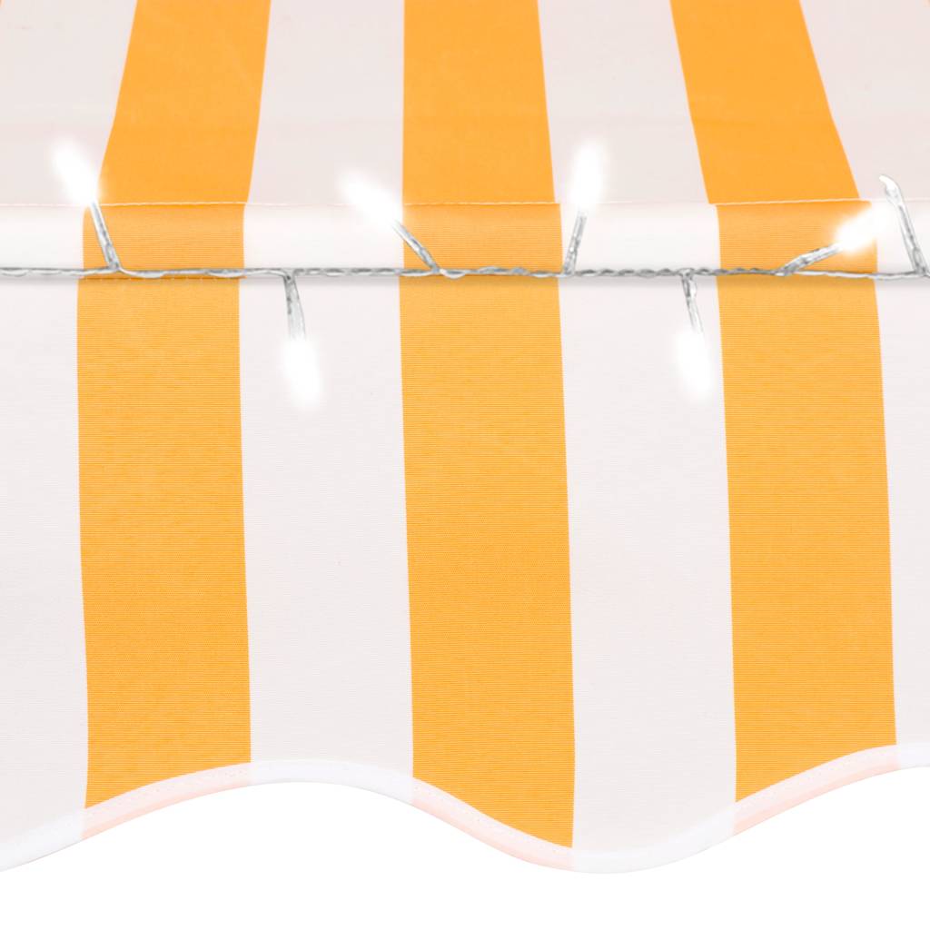 Tenda na ručno uvlačenje LED 350 cm bijelo-narančasta