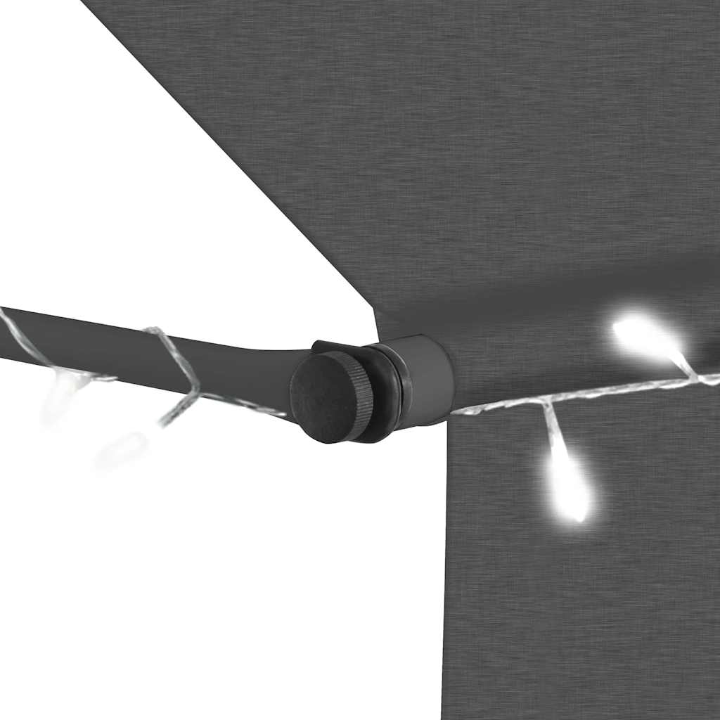 Tenda na ručno uvlačenje s LED svjetlima 200 cm antracit