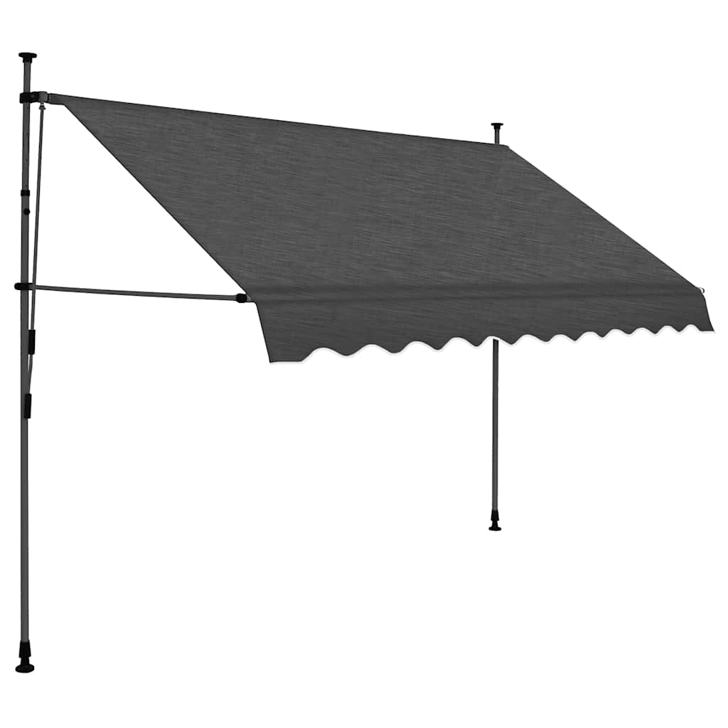 Tenda na ručno uvlačenje s LED svjetlima 250 cm antracit