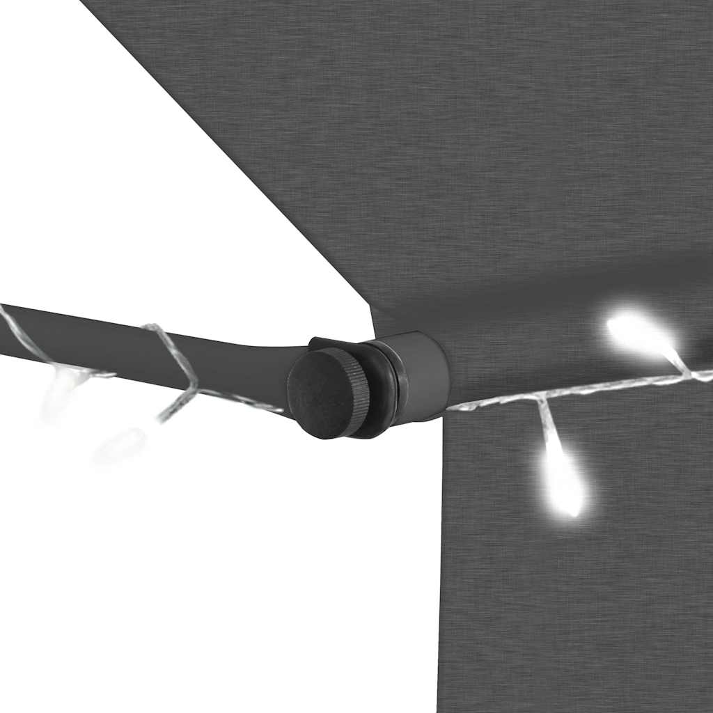 Tenda na ručno uvlačenje s LED svjetlima 350 cm antracit