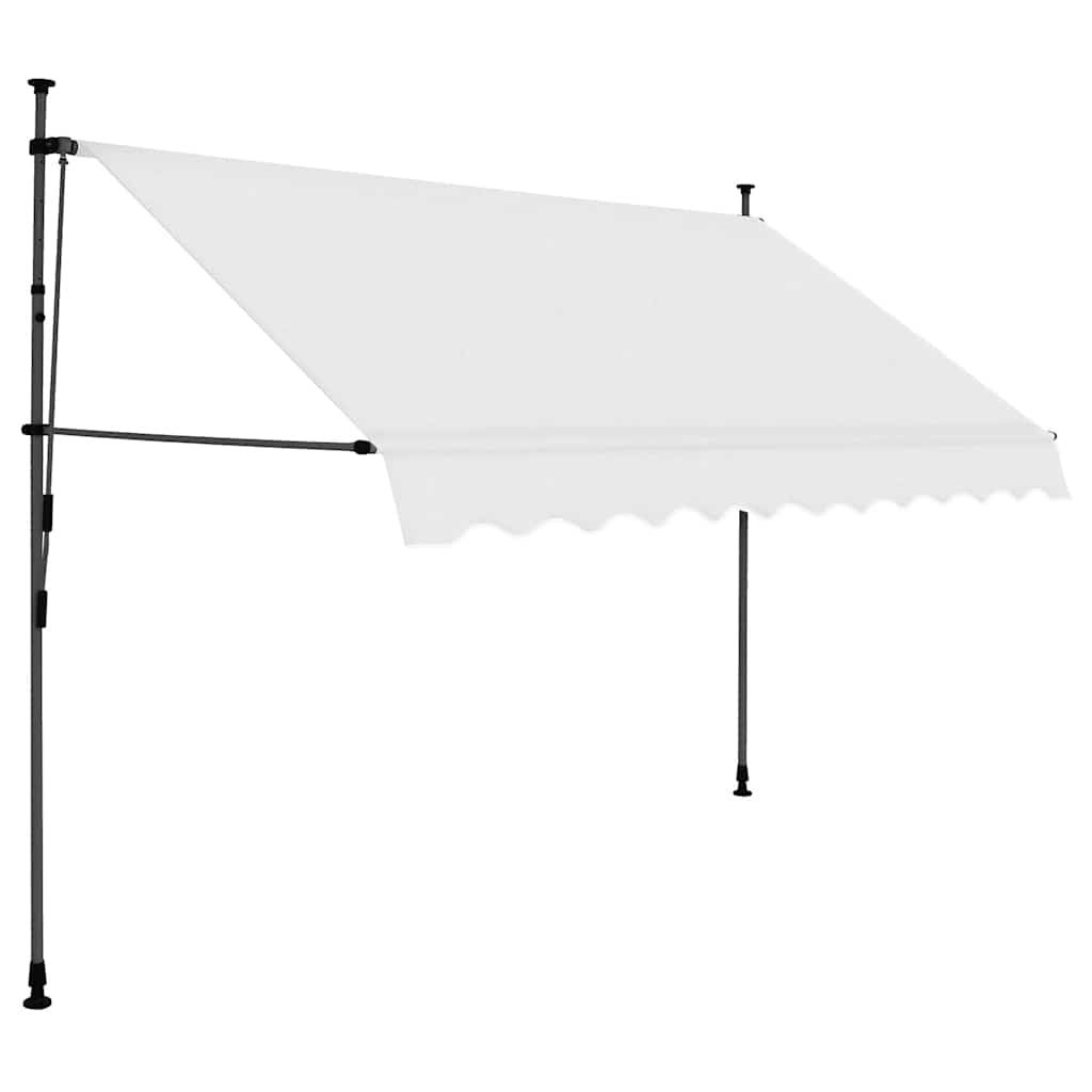 Tenda na ručno uvlačenje s LED svjetlima 300 cm krem