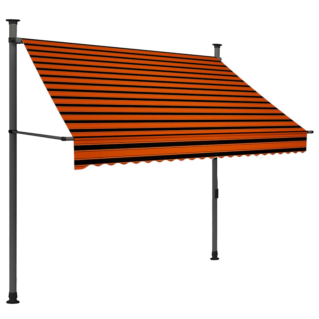 Tenda na ručno uvlačenje s LED svjetlom 200 cm narančasto-smeđa