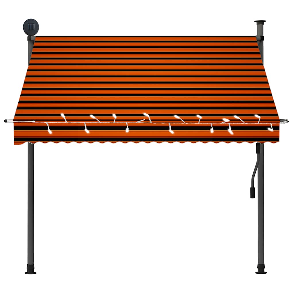 Tenda na ručno uvlačenje s LED svjetlom 200 cm narančasto-smeđa