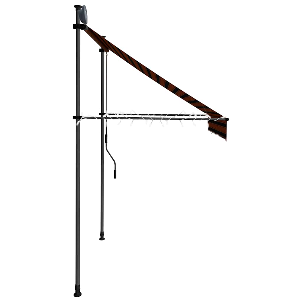 Tenda na ručno uvlačenje s LED svjetlom 200 cm narančasto-smeđa