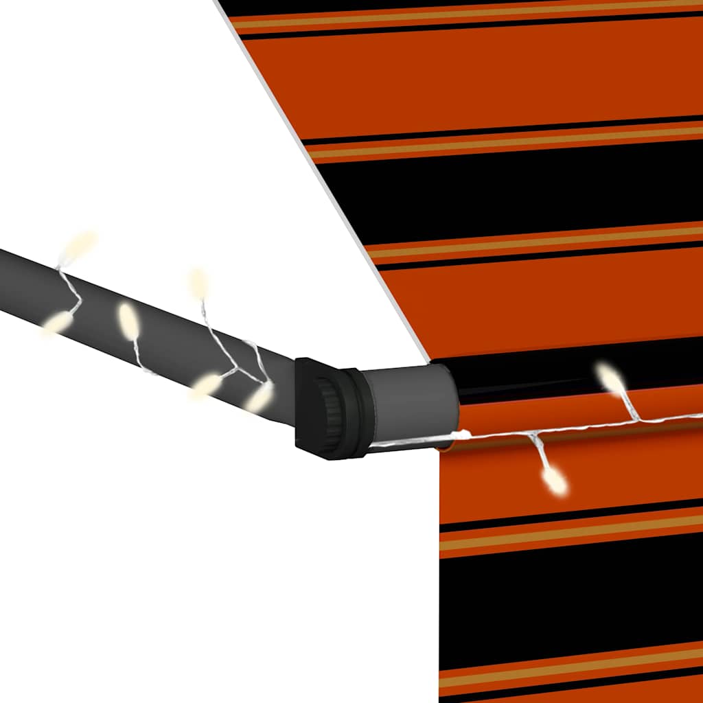 Tenda na ručno uvlačenje s LED svjetlom 200 cm narančasto-smeđa