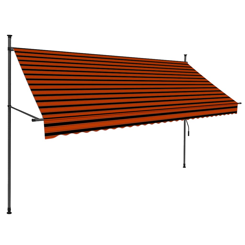 Tenda na ručno uvlačenje s LED svjetlom 300 cm narančasto-smeđa