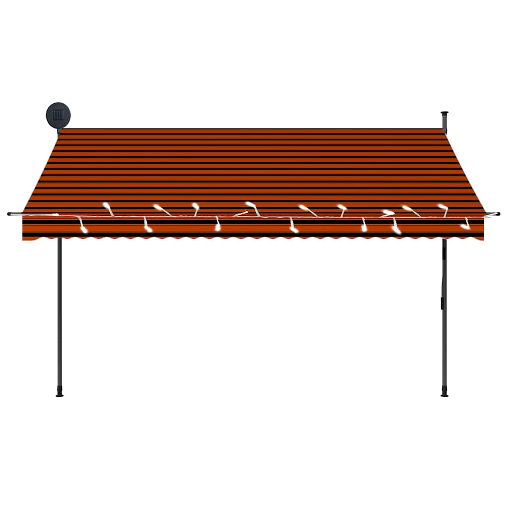 Tenda na ručno uvlačenje s LED svjetlom 300 cm narančasto-smeđa