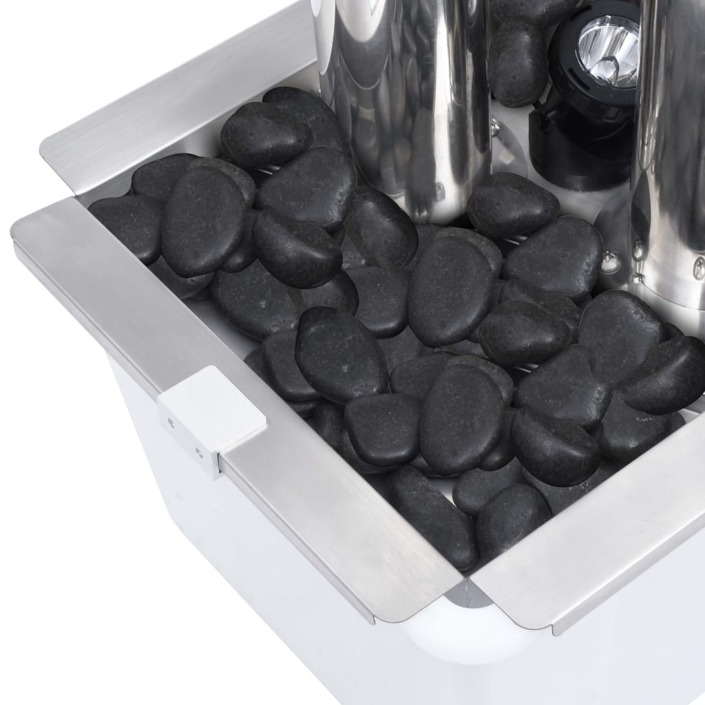 Vrtna fontana srebrna 48 x 34 x 123 cm od nehrđajućeg čelika