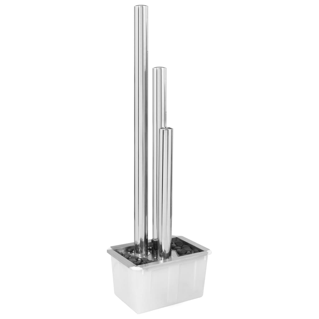 Vrtna fontana srebrna 48 x 34 x 153 cm od nehrđajućeg čelika