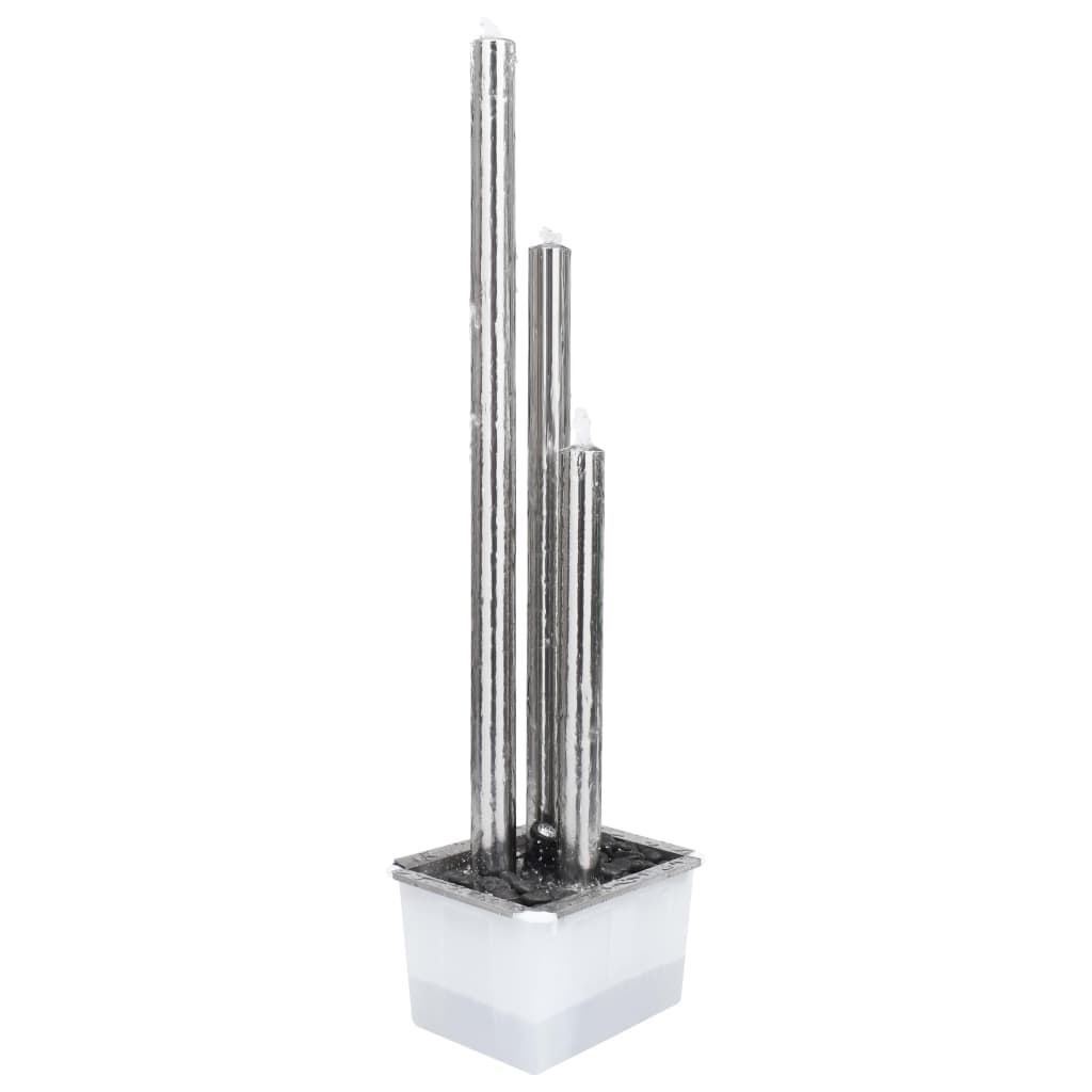 Vrtna fontana srebrna 48 x 34 x 153 cm od nehrđajućeg čelika