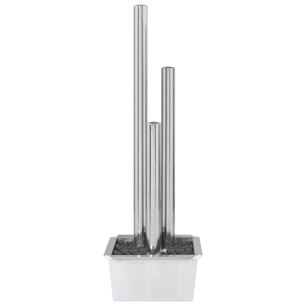 Vrtna fontana srebrna 48 x 34 x 153 cm od nehrđajućeg čelika