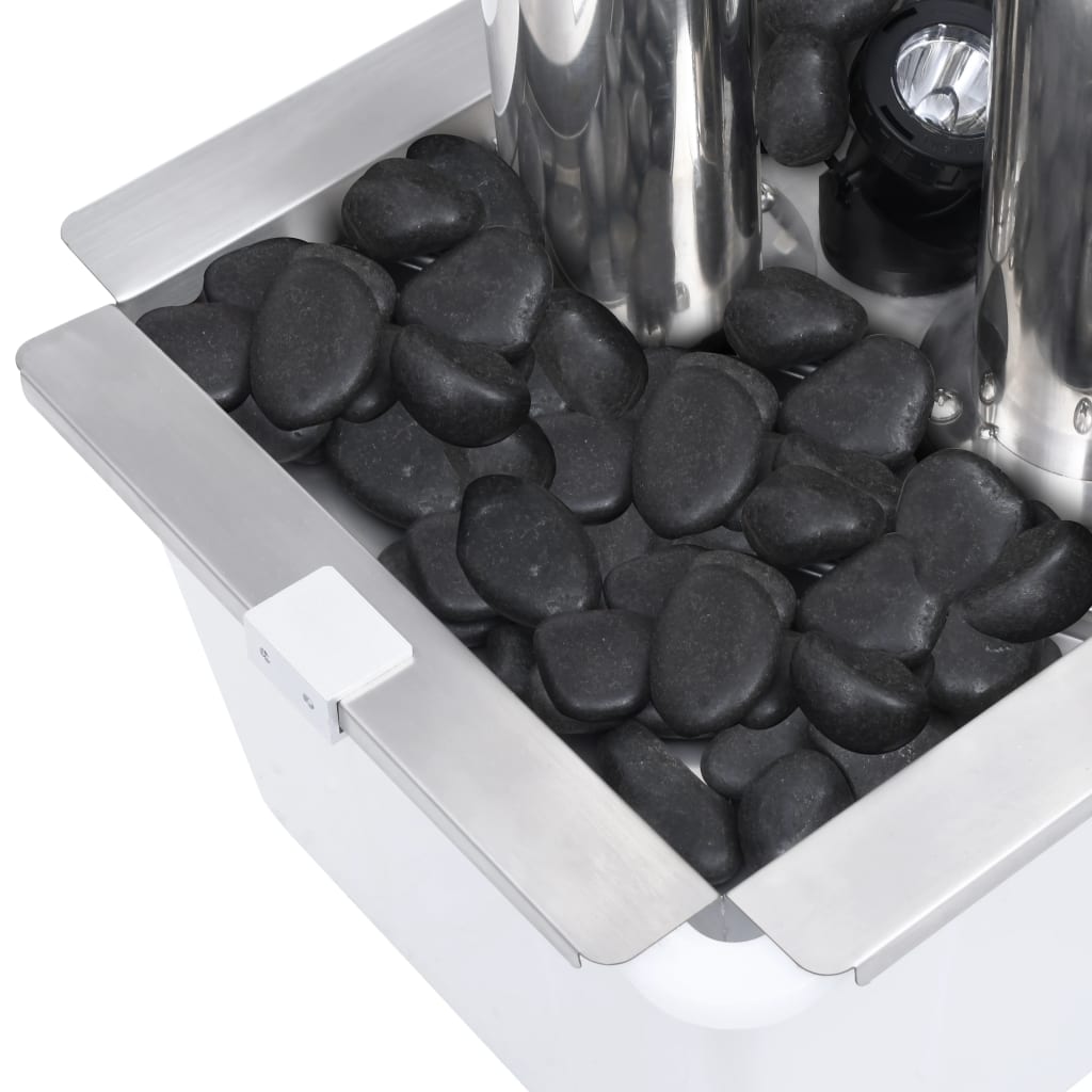 Vrtna fontana srebrna 48 x 34 x 153 cm od nehrđajućeg čelika