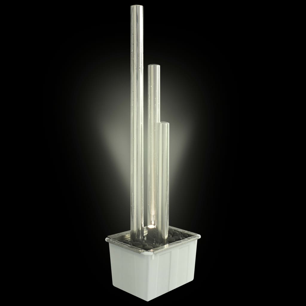 Vrtna fontana srebrna 48 x 34 x 153 cm od nehrđajućeg čelika