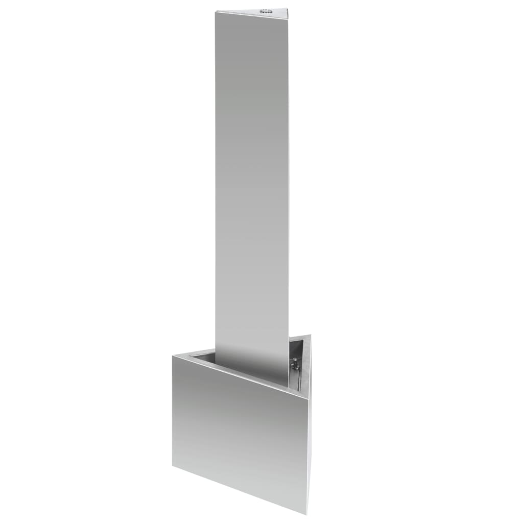 Vrtna fontana srebrna 37,7x32,6x110 cm od nehrđajućeg čelika