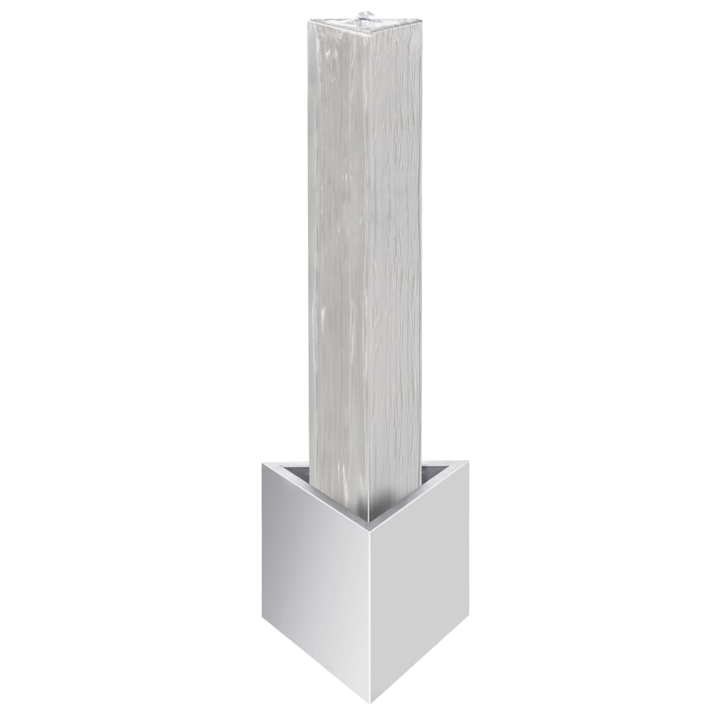 Vrtna fontana srebrna 37,7x32,6x110 cm od nehrđajućeg čelika