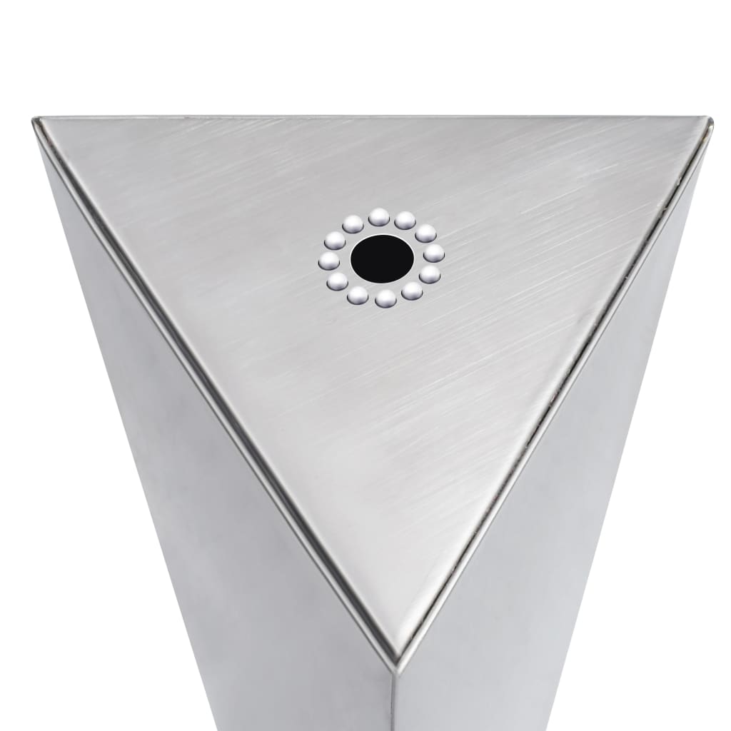 Vrtna fontana srebrna 37,7x32,6x110 cm od nehrđajućeg čelika