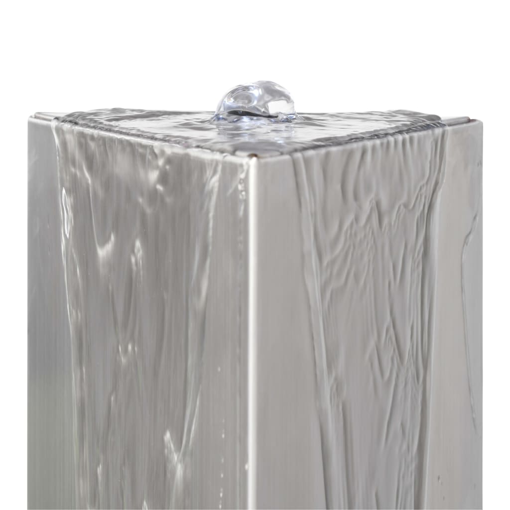 Vrtna fontana srebrna 37,7x32,6x110 cm od nehrđajućeg čelika