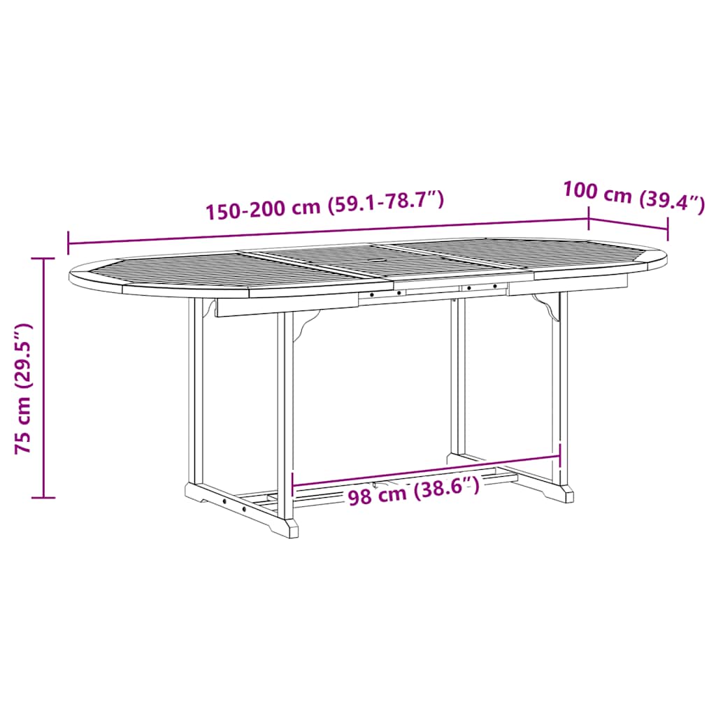 Vrtni stol sivi 200 x 100 x 75 cm od masivnog bagremovog drva
